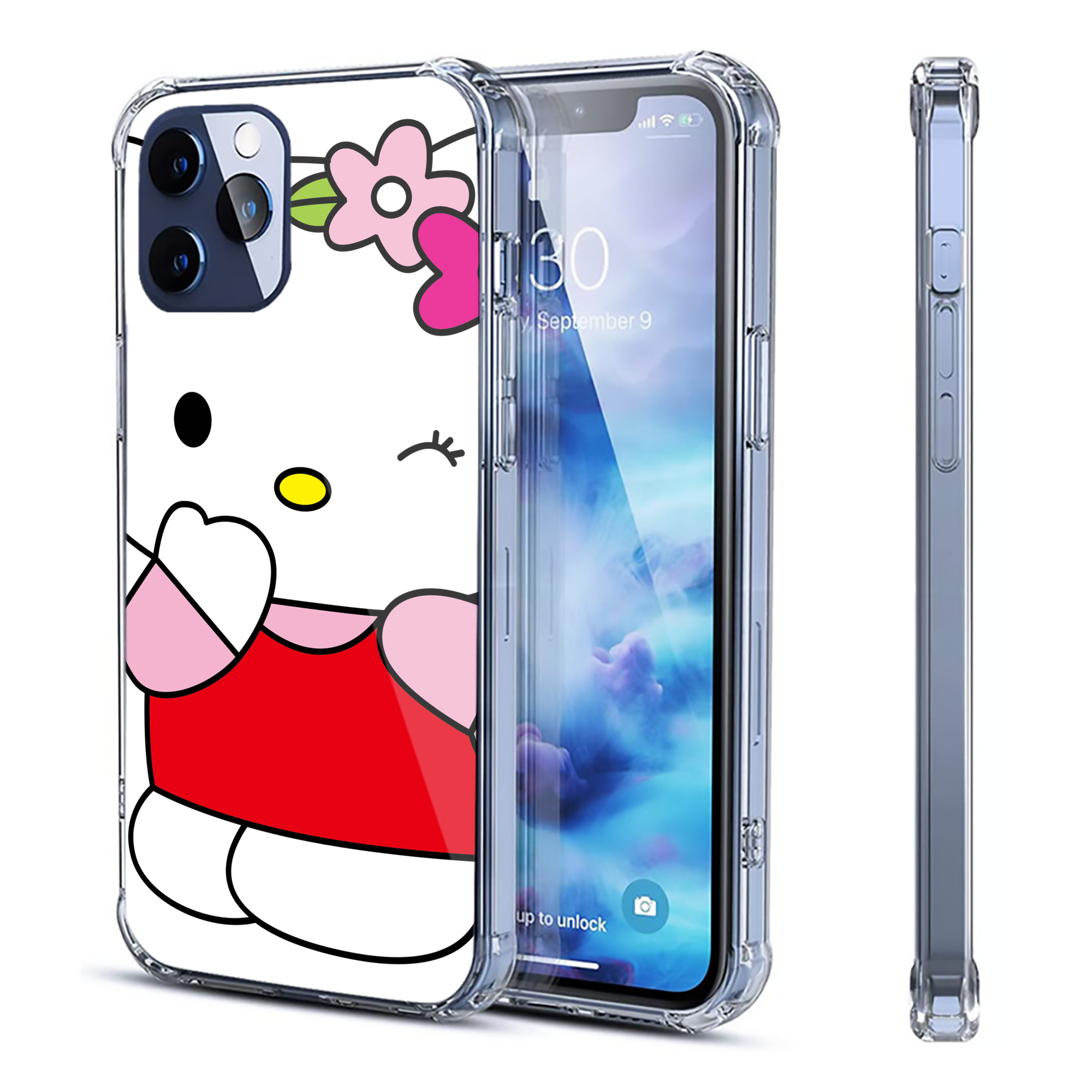 （画像用） Hello Kitty ハローキティ 【iPhone 12シリーズ対応】透明スマホケース（クリアソフトケース）